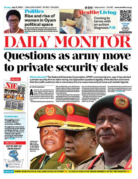 Daily Monitor On Twitter Monday Edition Of The Daily Monitor The E