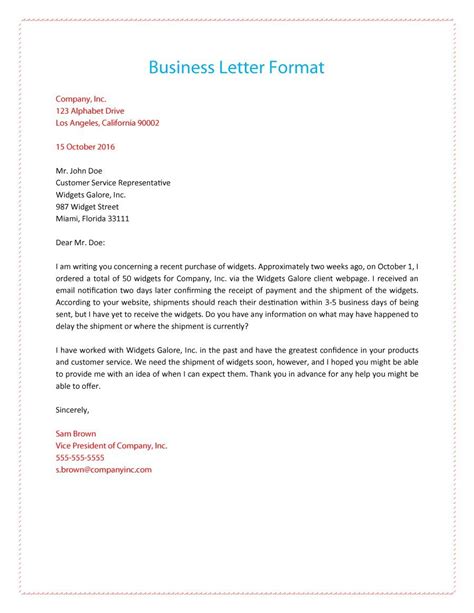 formal business letter format templates examples