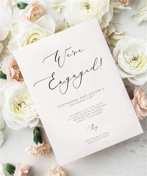 Elegant Engagement Party Invitation Were Engaged Invite Etsy Uk