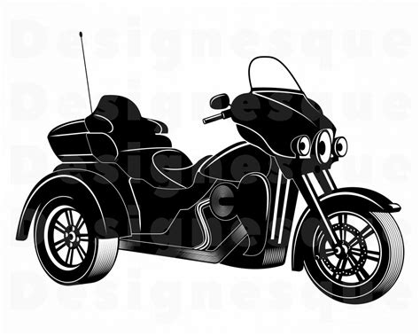 Files For Cricut Trike Motorcycle Outline Svg Eps Dxf Clipart Png