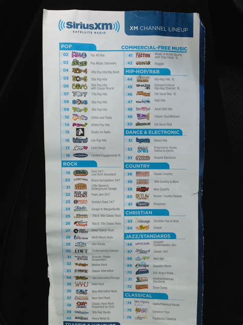 Sirius Xm Channel Guide Printable Version