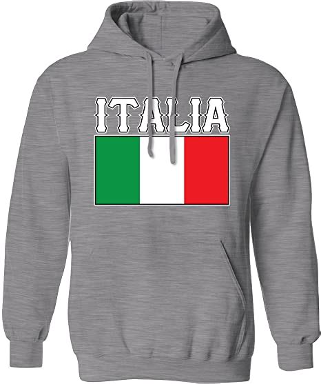bold italia flag lettering italy italian national pride mens hoodie sweatshirt athletic gray