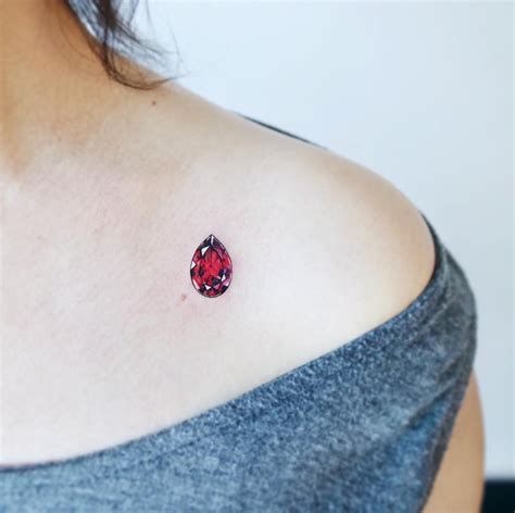 Studiobysolheemee On Instagram Garnet ️ Stone Tattoo Gem Tattoo