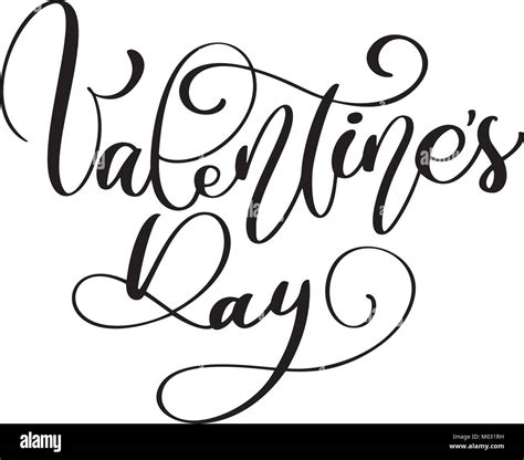 Valentines Day Typography Poster With Handwritten Calligraphy Text