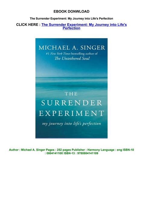 Pdf Read The Surrender Experiment My Journey Into Lifes Perfection By