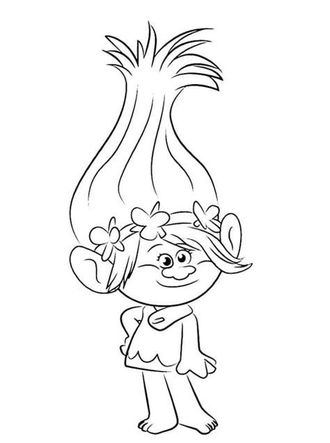 Kidsnfun Kleurplaat Trolls poppy 2