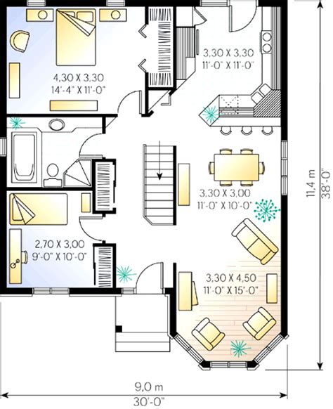 Affordable 2 Bedroom Home Plan 2183dr 1st Floor Master