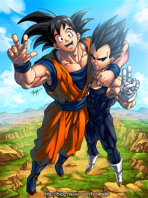 Malaysian artist santafung has labeled goku his childhood hero and what better way to pay tribute as a fan than to the colors used in this picture are brighter than the average goku illustration, which works to its advantage. dragon-ball-z-goku-vegeta-brothers | The Dao of Dragon ...