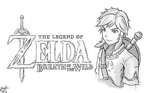 Legend Of Zelda Breath Of The Wild Link Coloring Pages Coloringpages2019