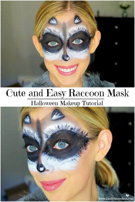 Cute And Easy Raccoon Makeup Mask Halloween Tutorial