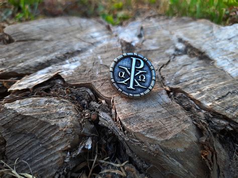 Chi Rho Monogram Of Christ Pin Badgechristian Monogram Of Etsy