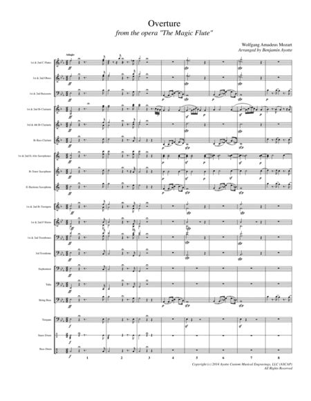 Overture To The Magic Flute Transcribed For Concert Band Arr