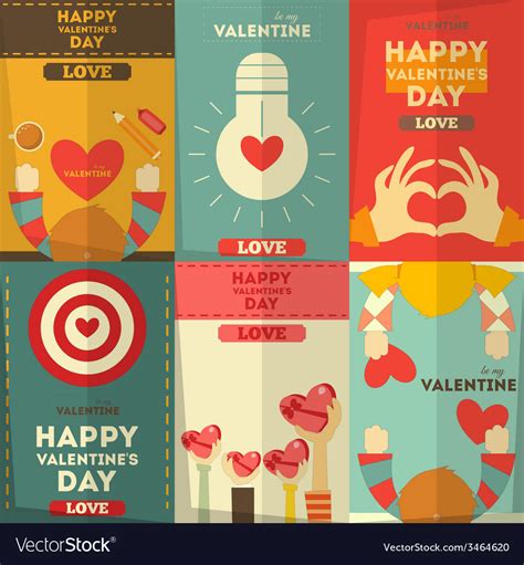 Valentines Day Posters Royalty Free Vector Image