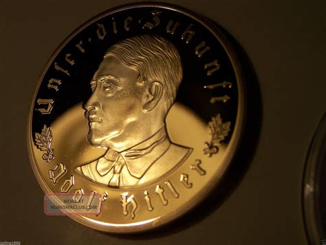 24k Germany Adolf Hitler Gold Plated Nazi Coin Ww2 999 1 Oz Ounce Ss