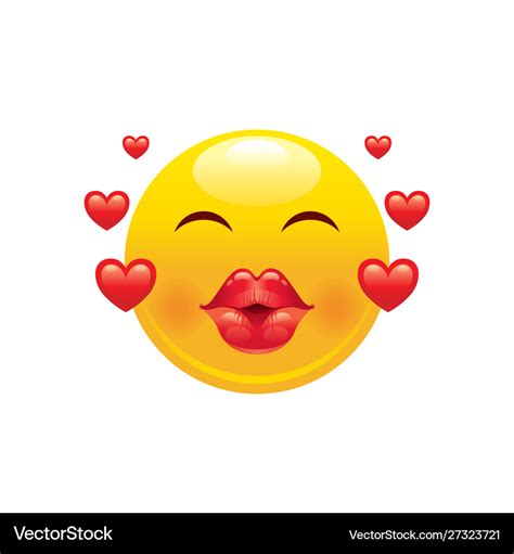 Heart Emoji Icon 3d Face Smile For Love Chat Vector Image