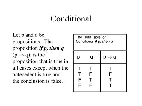 Conditional Truth Table Elcho Table