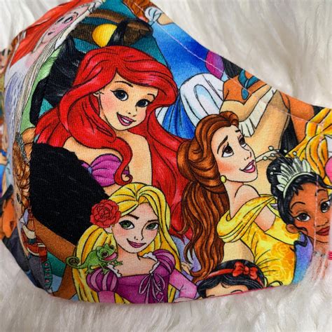 Disney Bound Disney Princess Face Mask Reversible Reusable Etsy
