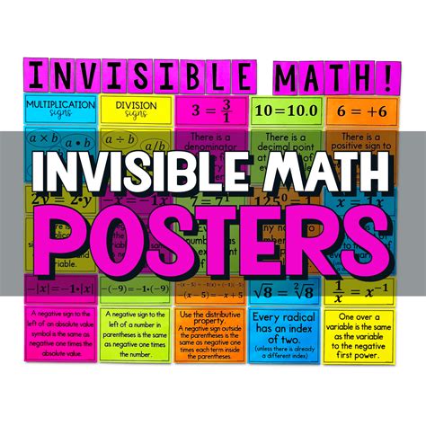 My Math Resources Invisible Math Posters Middle School Math