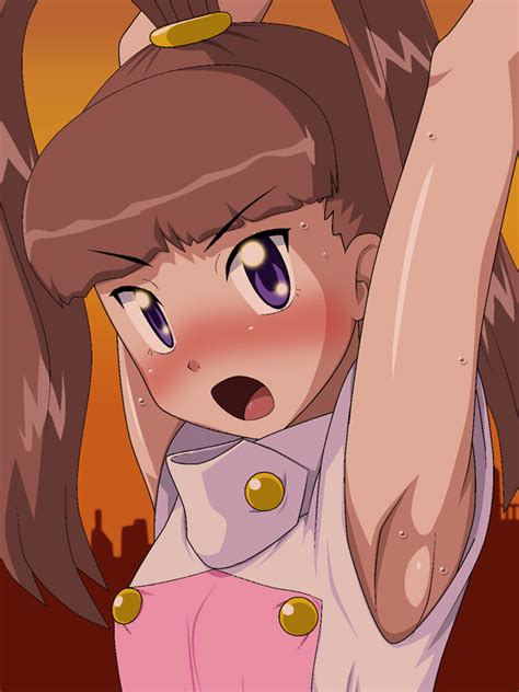 Rule 34 1girls Armpits Blush Brown Hair Digimon Digimon Xros Wars