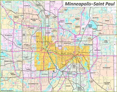 Map Of The Twin Cities