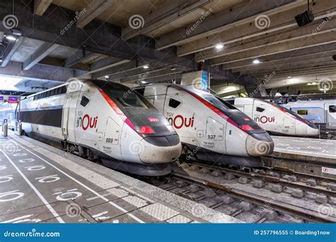 Tgv Duplex High Speed Trains Of Sncf At Gare Paris Montparnasse Railway