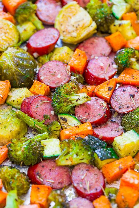 2 tablespoons whole grain mustard. Sheet Pan Turkey Sausage and Vegetables - Averie Cooks