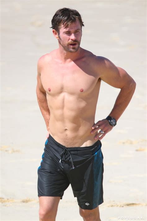 Chris Hemsworth Shirtless Pictures In Australia April Popsugar