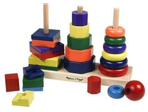 Melissa And Doug Geometric Stacker For Great Hand Eye Coordination Skill