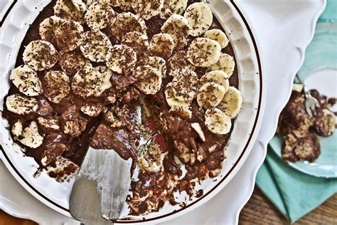1 1/3 cups chocolate wafer crumbs (from about 26 cookies such as nabisco famous chocolate wafers), 5 tablespoons unsalted butter, melted, 1/4 cup sugar, 2/3 cup sugar, 1/4 cup cornstarch, 1/2 teaspoon salt, 4 large egg yolks, 3 cups whole milk. chocolate banana cream pie from katie did | Sugar free pie ...
