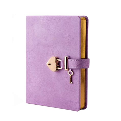 Personalized Cute Purple Leather Women Diary With Key And Lock China