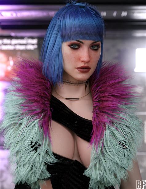 Rule 34 1girls Big Breasts Blue Hair Cd Projekt Red Cyberpunk 2077