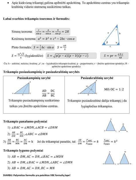Trikampio Plotas Matematikos Pamokos