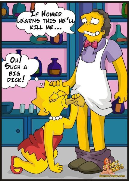 Rule 34 Color Comics Fellatio Female Human Humanoid Lisa Simpson Male Moe Szyslak