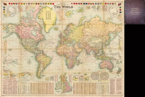 Decorative Large Format Map Of The World Showing The British Empire