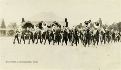 rotc band on athletic field west virginia university west virginia history onview wvu libraries