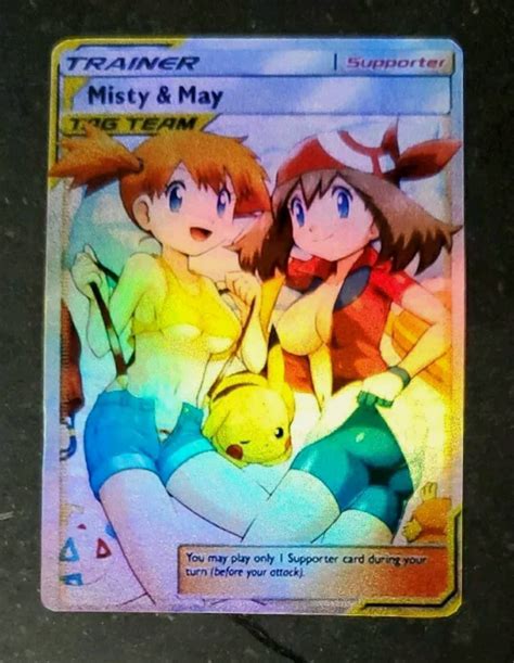 Pokemon Misty And May Trainer Rare Full Art Holographic Custom Etsy