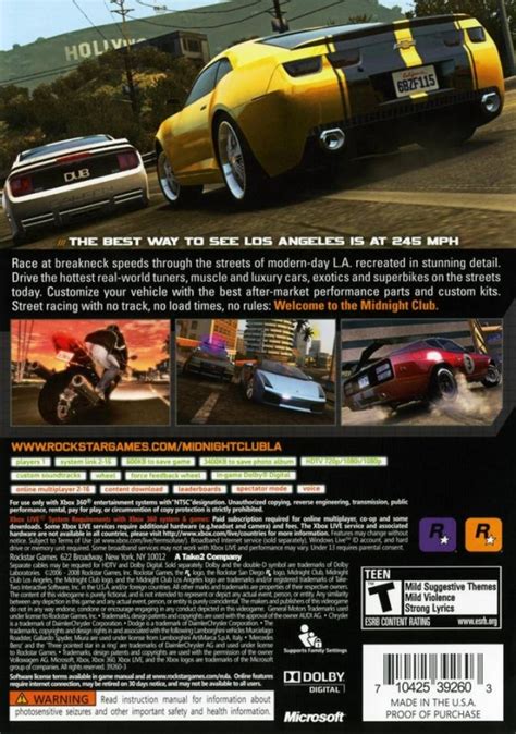 Midnight Club Los Angeles For Xbox 360 Sales Wiki Release Dates