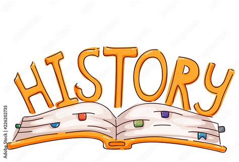 Open Book History Lettering Illustration Stock Vector Adobe Stock