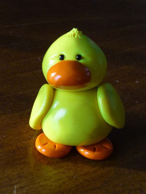 Small duck clay figurine -ok it's clay but shapes would be ... The clay hardens after baking.