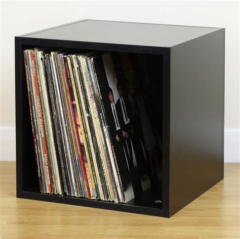 Black Square Lpvinyl Music Record Storage Cubecabinet Box Home