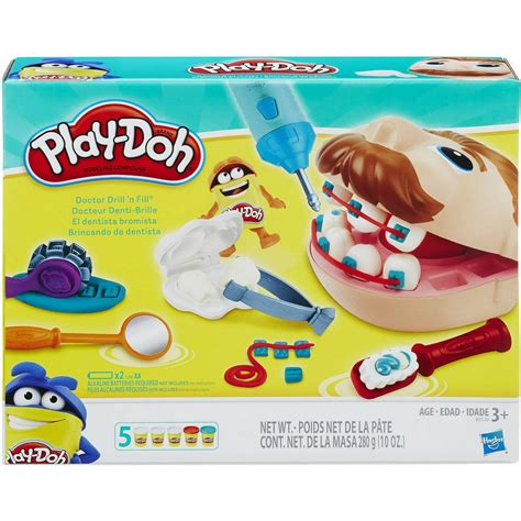 Play Doh Doctor Drill N Fill Set With 5 Cans Of Play Doh 10 Ounces Of