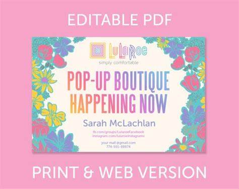 Lularoe Yard Sign Editable Pdf Pop Up Boutique Banner By Colouria Pop