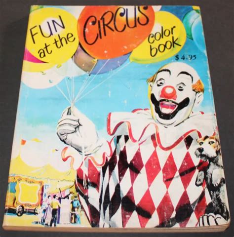 Vintage 1950s Fun At The Circus Color Book Coloring Book Clown Cover