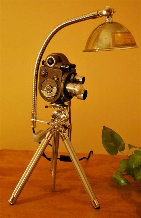 Vintage Revere 8mm Movie Camera Repurposed By Upcycledlighting Diy Lamp Camera Lamp Lamp