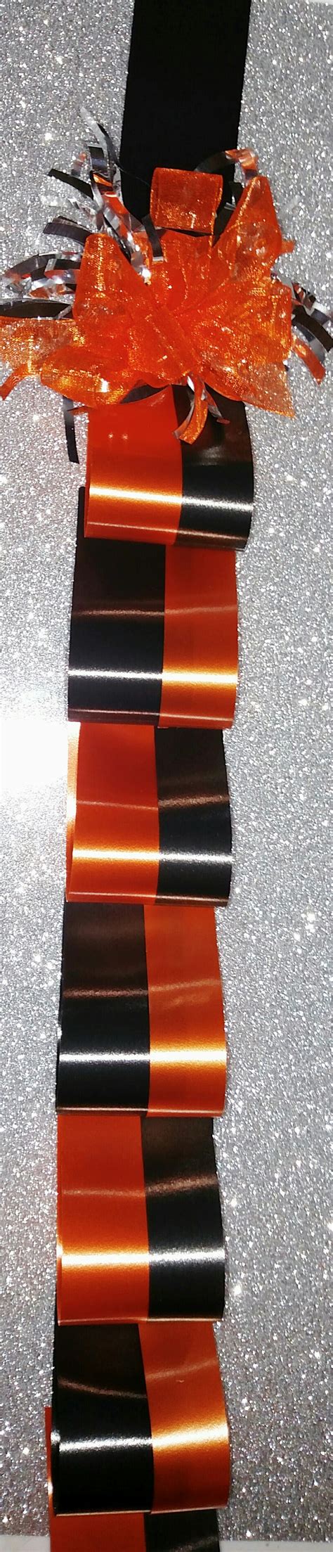 Stunning Black And Orange Checkered Loopy Braid For Homecoming Mums