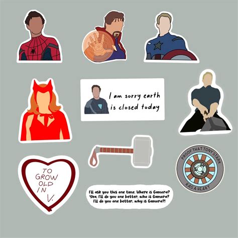 Marvel Sticker Pack Stickers Etsy
