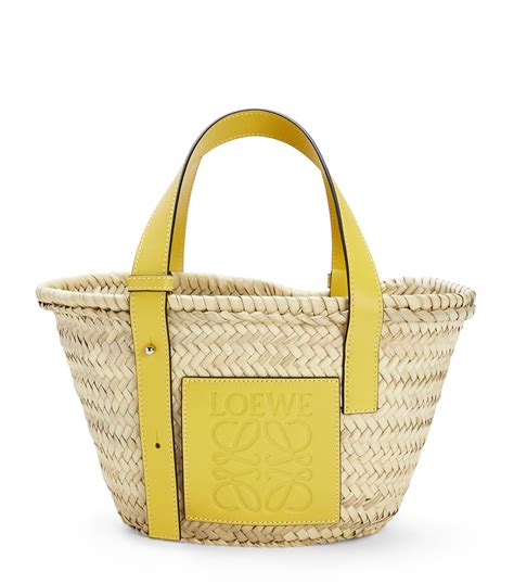 Womens Loewe Yellow Small Woven Basket Bag Harrods Uk