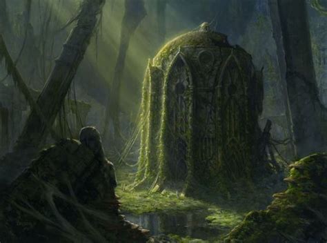 Ivy Overgrown Elven Ruins And Tomb Found By The Heroes During The Great
