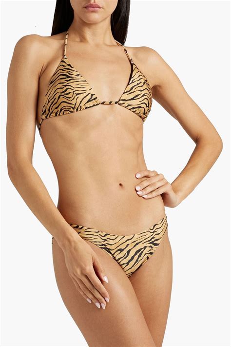 VIX PAULA HERMANNY Tiger Print Triangle Bikini Top THE OUTNET