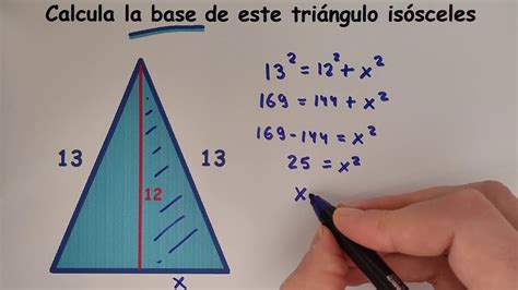 Calcula La Longitud De La Base De Un Triangulo Isosceles Sabiendo Que